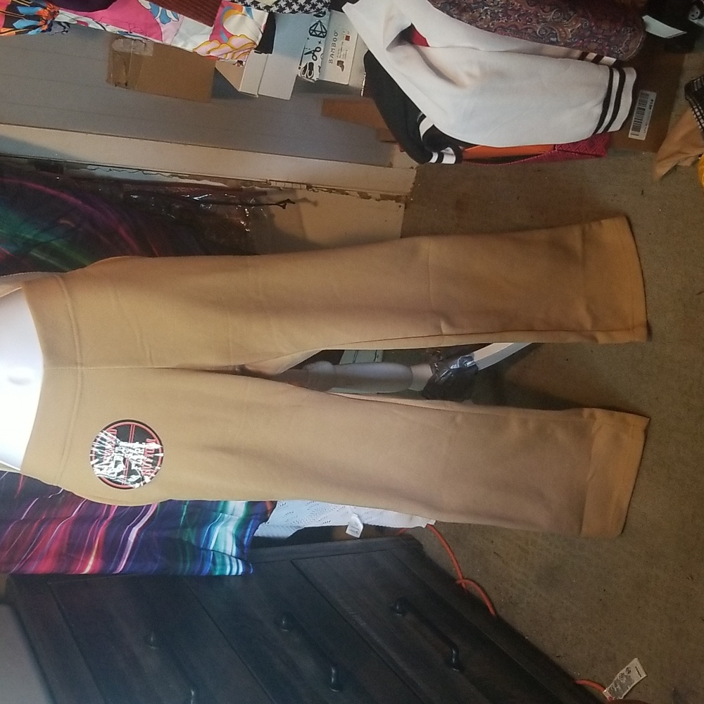 Athletex Flat Front Boyfriend Flare Fleece Pants NWT Women's Sz. L